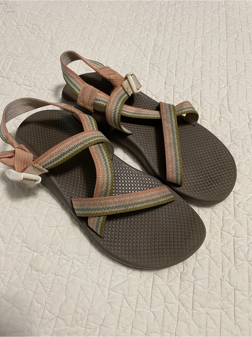 Chaco Women’s Sandals with Multicolor Straps (Pink, Green, Blue)